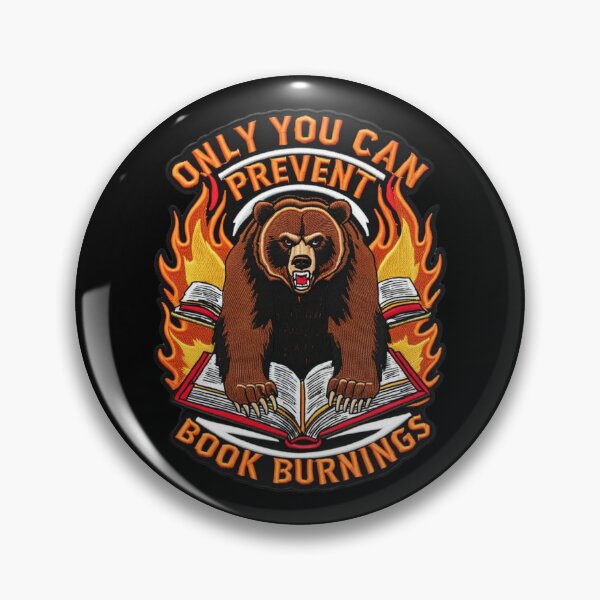Item preview, Only You Can Prevent Book Burnings Fierce Bear Embroidered Patch Design designed and sold by ArtDesignTp.