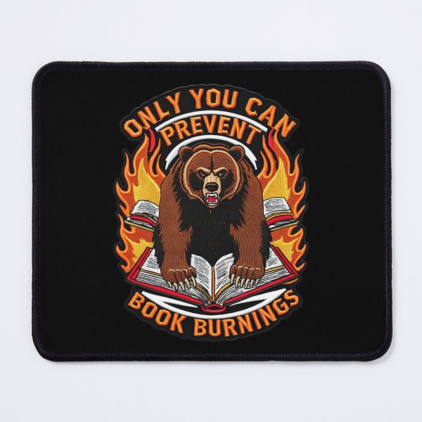 Item preview, Only You Can Prevent Book Burnings Fierce Bear Embroidered Patch Design designed and sold by ArtDesignTp.