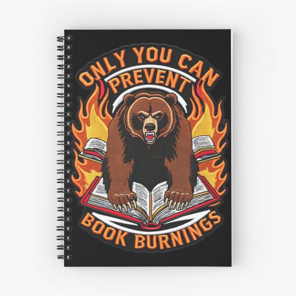 Item preview, Only You Can Prevent Book Burnings Fierce Bear Embroidered Patch Design designed and sold by ArtDesignTp.