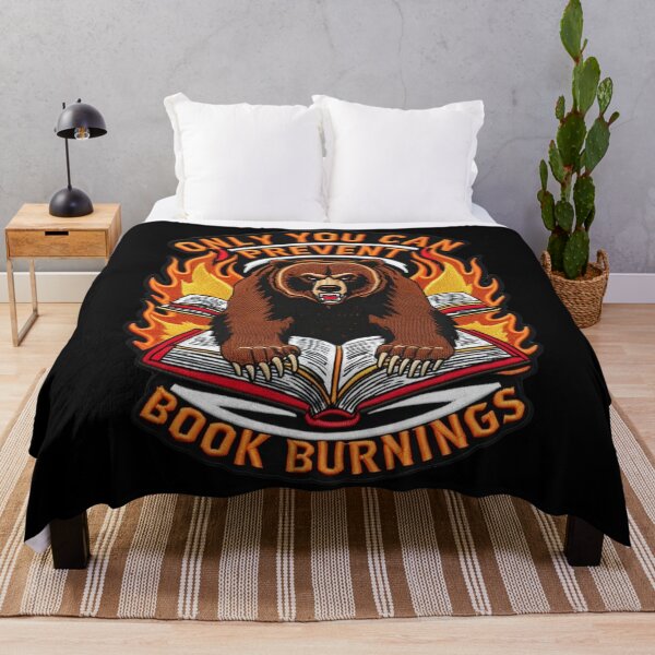 Item preview, Only You Can Prevent Book Burnings Fierce Bear Embroidered Patch Design designed and sold by ArtDesignTp.