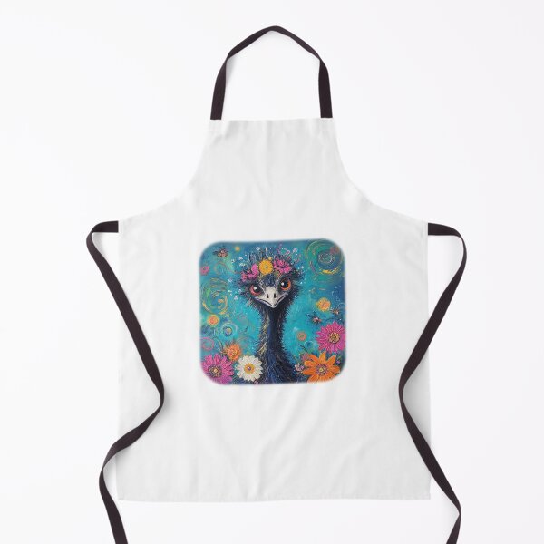 Item preview, Whimsical Colorful Emu Floral Artwork designed and sold by PacImpressions.