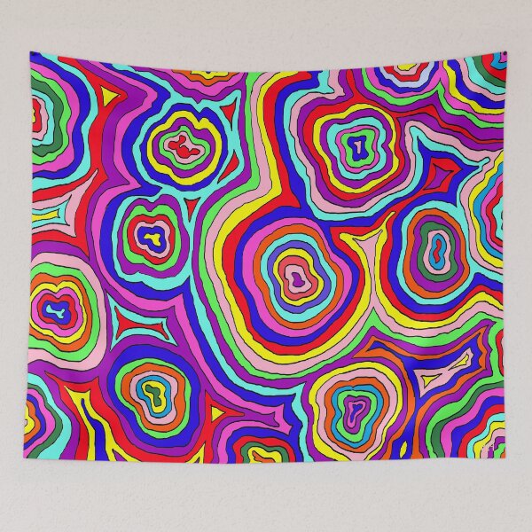 Item preview, Psychedelic Rainbow Ripple Pattern Digital Painting, Single and Repeating Pattern designed and sold by Nicolette Olivier.