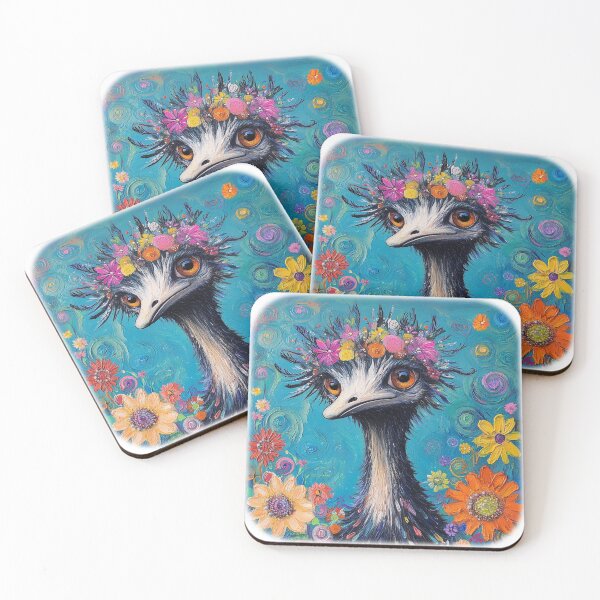 Item preview, Whimsical Flower Crown Emu Artwork designed and sold by PacImpressions.