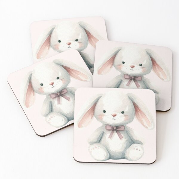 Item preview, Blushing white bunny with bow designed and sold by DaintyDooodles.