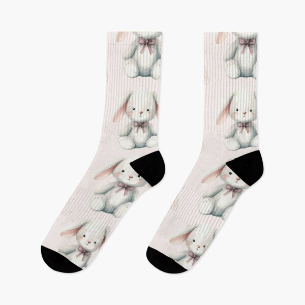 Item preview, Blushing white bunny with bow designed and sold by DaintyDooodles.