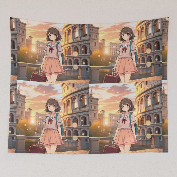 Item preview, Chica de anime que viaja a roma  designed and sold by casamomo.