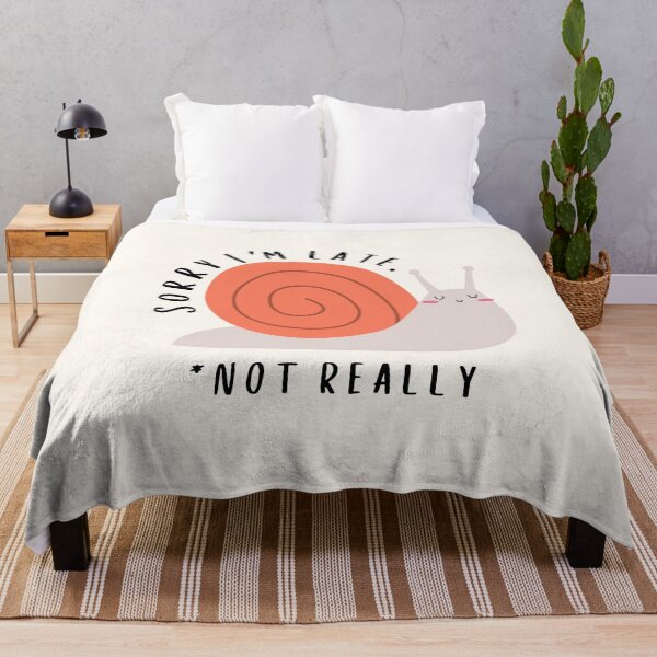 Item preview, Sorry I’m Late Not Really | Cute Snail Doodle Funny Introvert Quote Design designed and sold by QUOT-s.