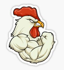 Rooster At The Gym - Workout Fitness Muscles Sticker