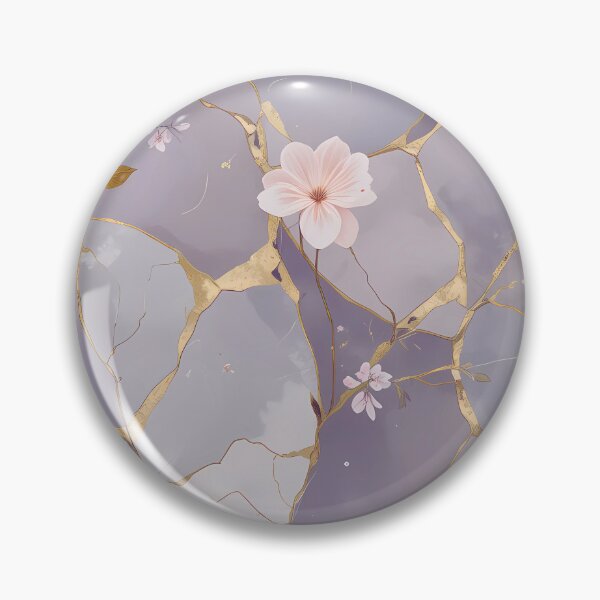 Item preview, Elegant Kintsugi Floral Pattern – Soft Lavender & Gold Seamless Design designed and sold by Dino-Lune.
