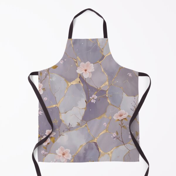 Item preview, Elegant Kintsugi Floral Pattern – Soft Lavender & Gold Seamless Design designed and sold by Dino-Lune.