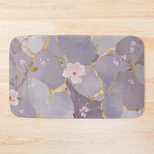 Item preview, Elegant Kintsugi Floral Pattern – Soft Lavender & Gold Seamless Design designed and sold by Dino-Lune.