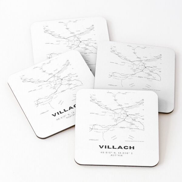 Item preview, Villach City Map – Black and White Minimalist Art Print designed and sold by RM-Journey.