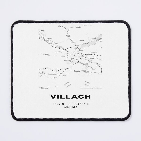 Item preview, Villach City Map – Black and White Minimalist Art Print designed and sold by RM-Journey.