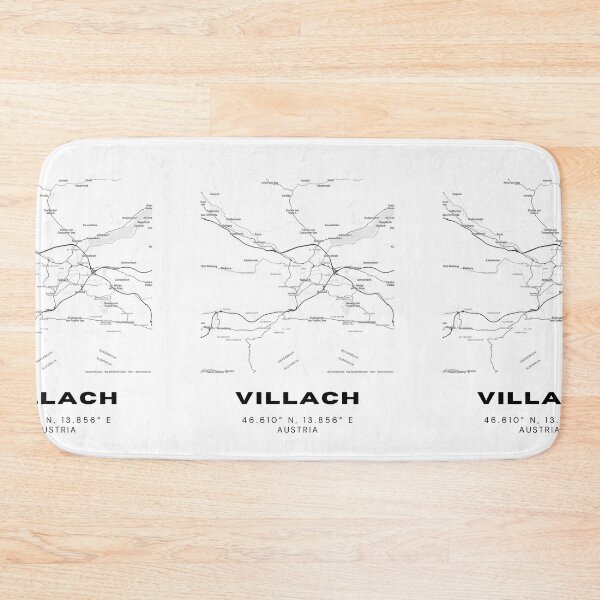 Item preview, Villach City Map – Black and White Minimalist Art Print designed and sold by RM-Journey.
