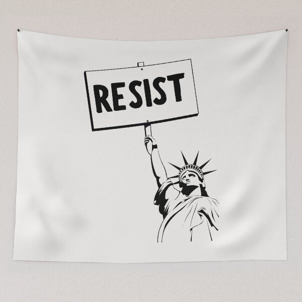 Item preview, Statue of Liberty RESIST protest sign designed and sold by DesignCollectiv.