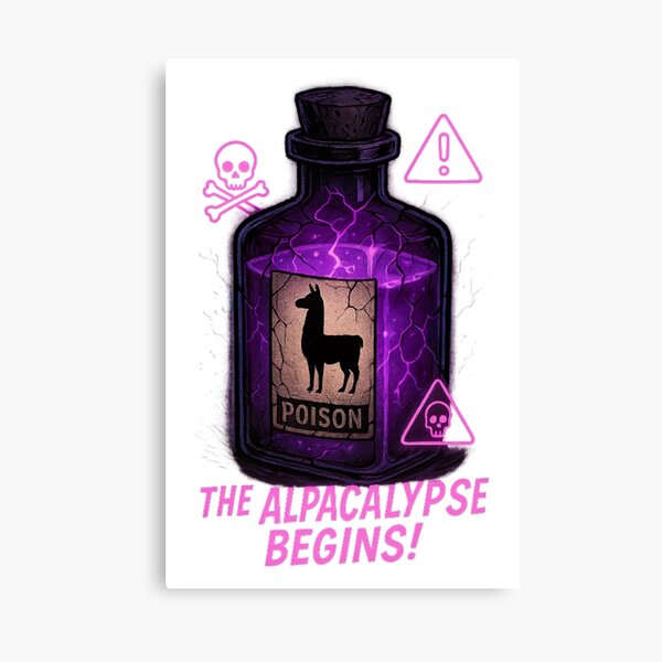 Aperçu de l'œuvre Bouteille de poison Alpacalypse - Apocalypse du poison du lama créée et vendue par ColorsBurstShop.