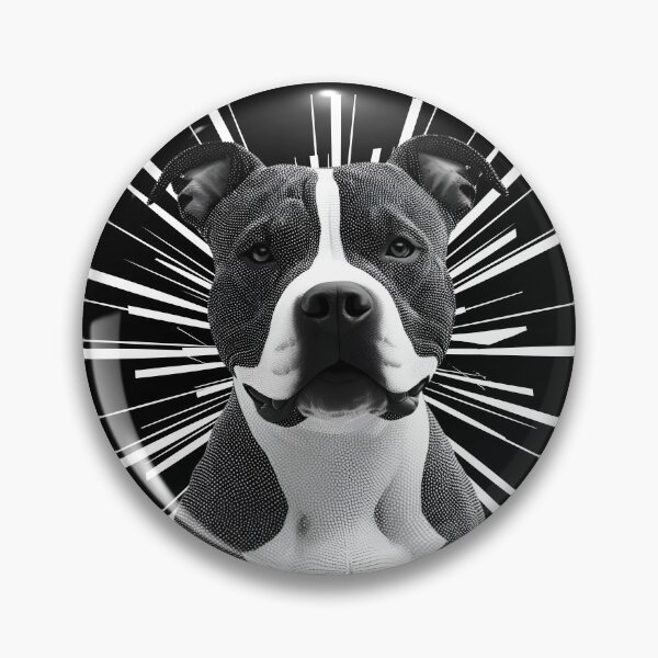 Item preview, Pointillist Pitbull Terrier with Starburst – Artistic Dog Lover Design designed and sold by Fredster1966.