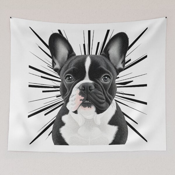 Item preview, Pointillist French Bulldog with Starburst – Artistic Frenchie Design designed and sold by Fredster1966.