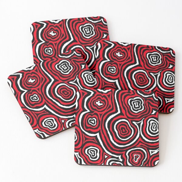 Item preview, Psychedelic Red and Black Ripple Pattern Digital Painting, Single and Repeating Pattern designed and sold by Nicolette Olivier.