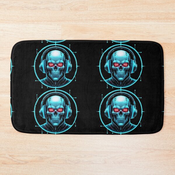 Item preview, Cyber Skull DJ – Futuristic Techno Music Artwork designed and sold by Zakshop3.