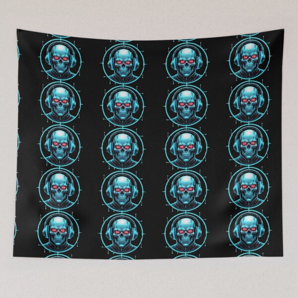 Item preview, Cyber Skull DJ – Futuristic Techno Music Artwork designed and sold by Zakshop3.