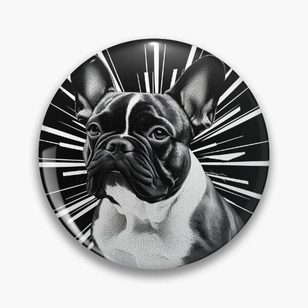 Artikelvorschau, Pointillist Frenchie mit Starburst – Künstlerisches Design der französischen Bulldogge entworfen und verkauft von Fredster1966.