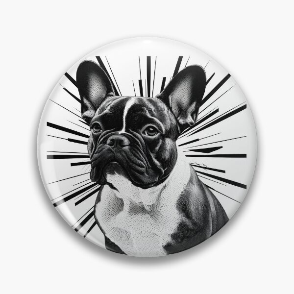 Artikelvorschau, Pointillist Frenchie mit Starburst – Künstlerisches Design der französischen Bulldogge entworfen und verkauft von Fredster1966.
