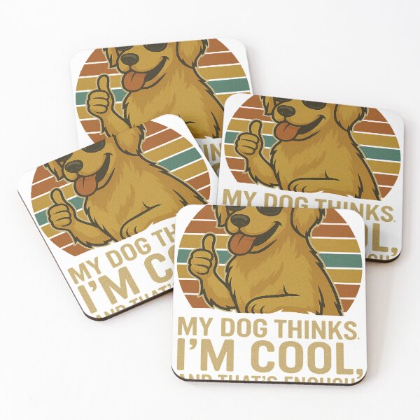 Item preview, My Dog Thinks I'm Cool - Golden Retriever Funny Retro Dog Design designed and sold by ExitSignArchive.