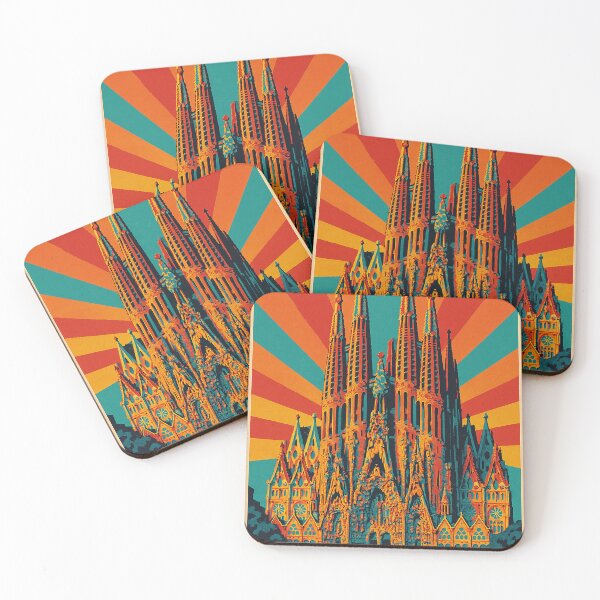 Item preview, Sagrada Familia Retro Pop Art Poster | Bold Barcelona Travel Print | Colorful Gaudí Architecture Illustration | Vintage Cityscape Art | Iconic Spain Landmark Design designed and sold by PaintedPixels01.