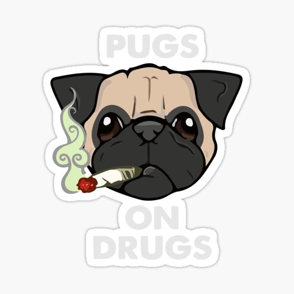 Vista previa del artículo con la obra «Pug drogado», diseñado y vendido por Shayli Kipnis.