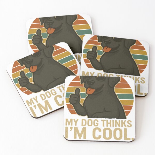 Item preview, My Dog Thinks I'm Cool - Black Labrador Funny Retro Dog Design designed and sold by ExitSignArchive.