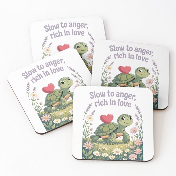Item preview, Slow to Anger – Psalm 145:8 Turtle Bible Art designed and sold by jubileejungle.