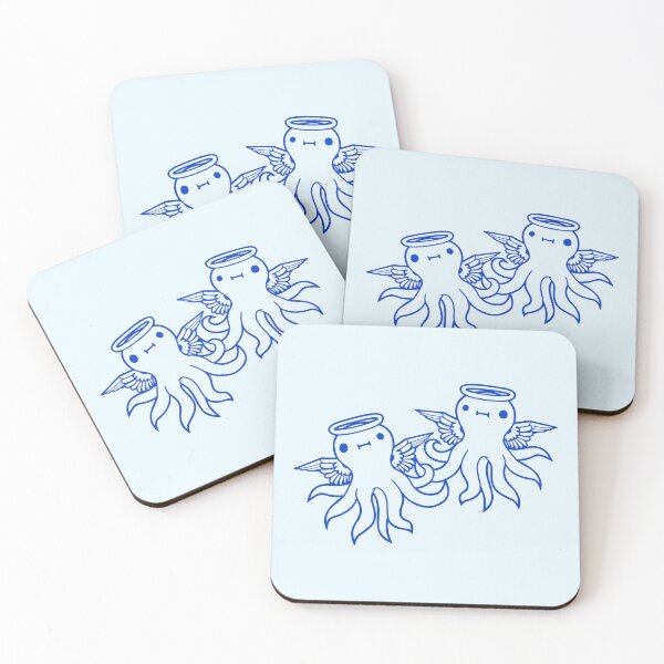Item preview, 2 octopus angel team two friends wings halo flying designed and sold by shirt-o-mat.