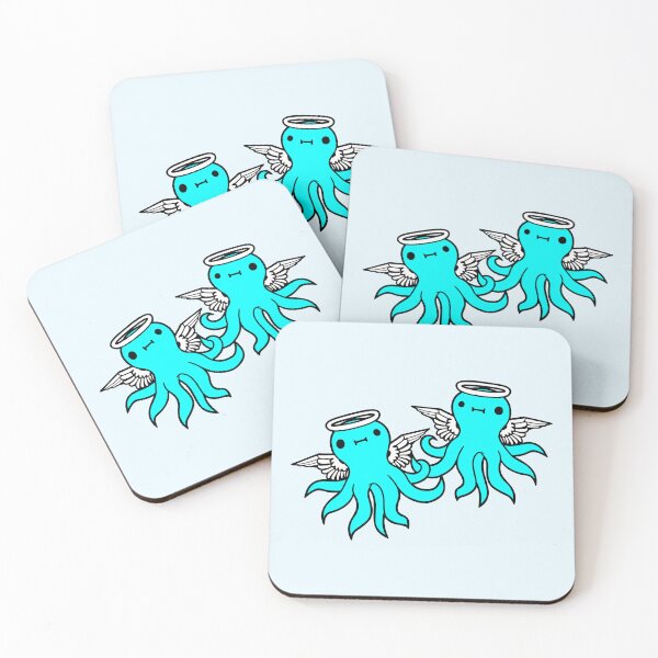 Item preview, 2 octopus angel team two friends wings halo flying designed and sold by shirt-o-mat.