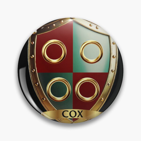 Item preview, Cox Family Shield   Golden Rings and Quartered Shield with Proud Banner designed and sold by Highlandkings.