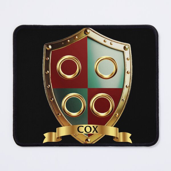 Item preview, Cox Family Shield   Golden Rings and Quartered Shield with Proud Banner designed and sold by Highlandkings.