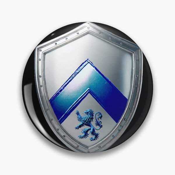 Artikelvorschau, Richards Shield: kräftiges blaues Chevron und wilder Löwe auf silberner Rüstung entworfen und verkauft von Highlandkings.