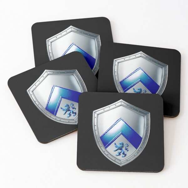 Item preview, Richards Shield   Bold Blue Chevron and Fierce Lion on Silver Armor designed and sold by Highlandkings.