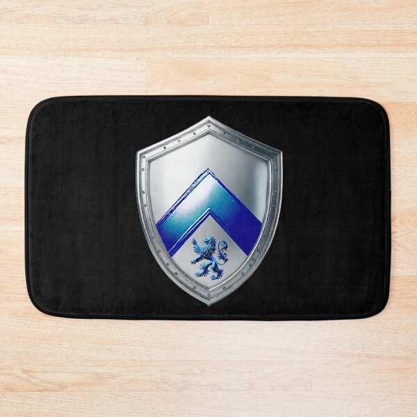 Item preview, Richards Shield   Bold Blue Chevron and Fierce Lion on Silver Armor designed and sold by Highlandkings.