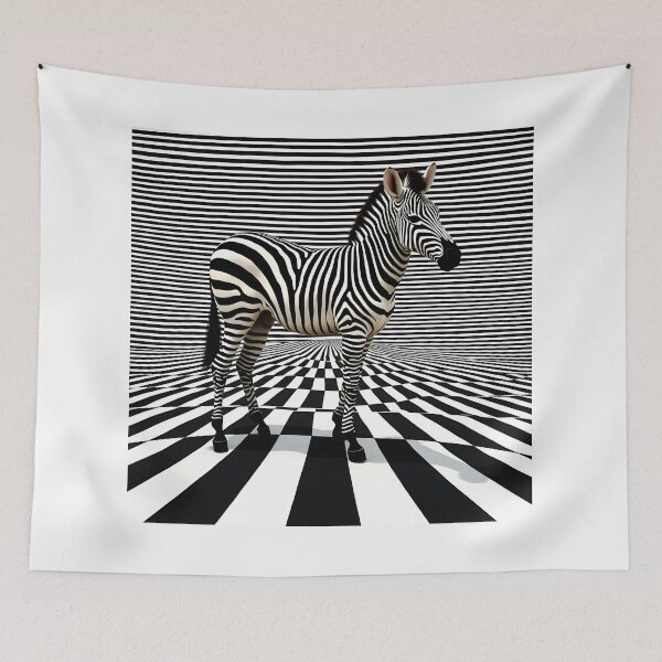 Item preview, Zebra Optical Illusion Art – Black and White Pattern Design designed and sold by VA Design.