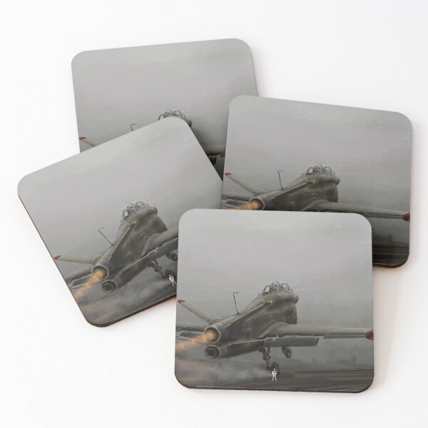 Item preview, Scifi jet fighterjet aircraft takeoff | illustration designed and sold by tuji art.
