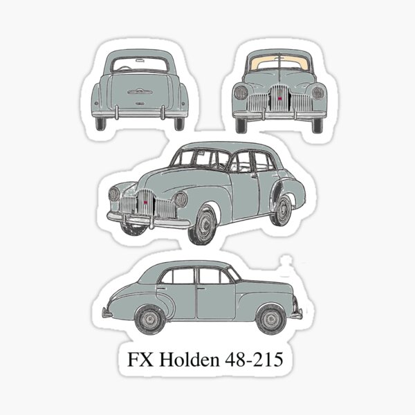 Item preview, FX Holden 48-215 in Birch Grey – 1948 Classic Aussie Blueprint Art designed and sold by Michael van der Hoorn.