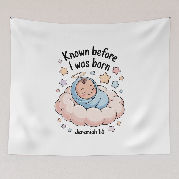 Item preview, Known Before I Was Born – Jeremiah 1:5 Christian Baby Art designed and sold by jubileejungle.