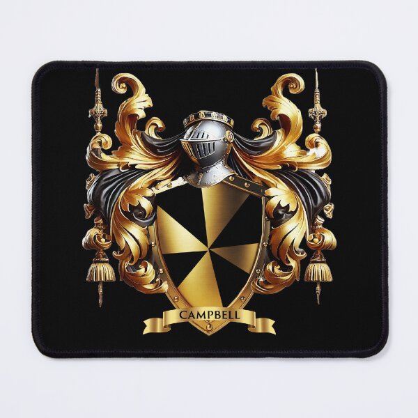 Item preview, Campbell Family Crest  Black and Gold Pinwheel Shield of Power designed and sold by Highlandkings.