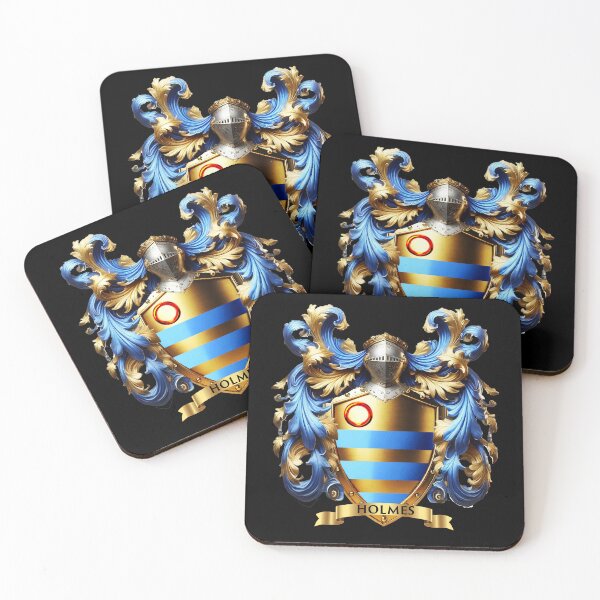 Item preview, Holmes Family Crest  Gold and Blue Bars of Nobility and Strength designed and sold by Highlandkings.