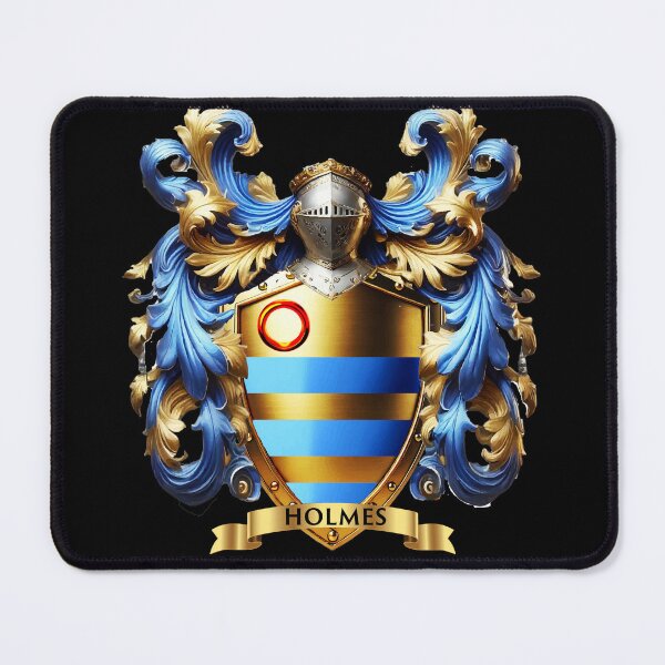 Item preview, Holmes Family Crest Gold and Blue Bars of Nobility and Strength designed and sold by Highlandkings.