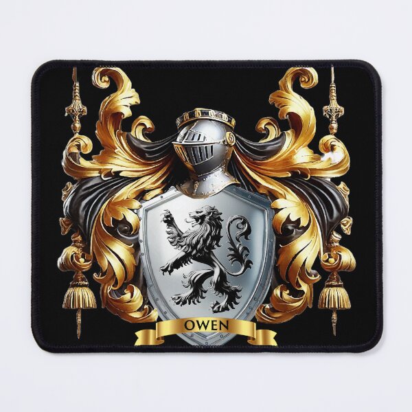 Item preview, Owen Family Crest Silver Shield, Black Lion, Timeless Welsh Pride designed and sold by Highlandkings.