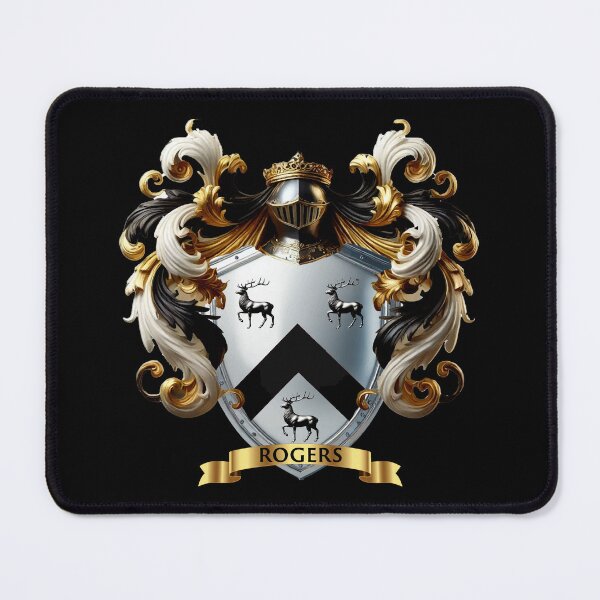 Item preview, Rogers Family Crest  Stags of Strength and a Chevron of Honor designed and sold by Highlandkings.