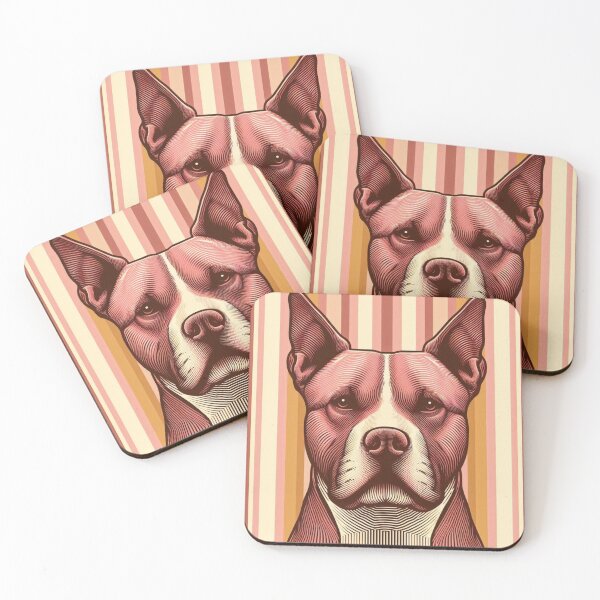 Item preview, Pitbull In Bold Mid Century Stripes  designed and sold by FloridaWildOnes.