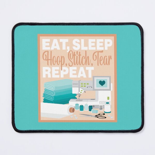Item preview, Eat Sleep Repeat Embroidery - Embroidery Machine - TEAL designed and sold by StellarFX.